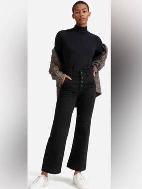 Everlane Wide Leg Ankle Jeans Black 28